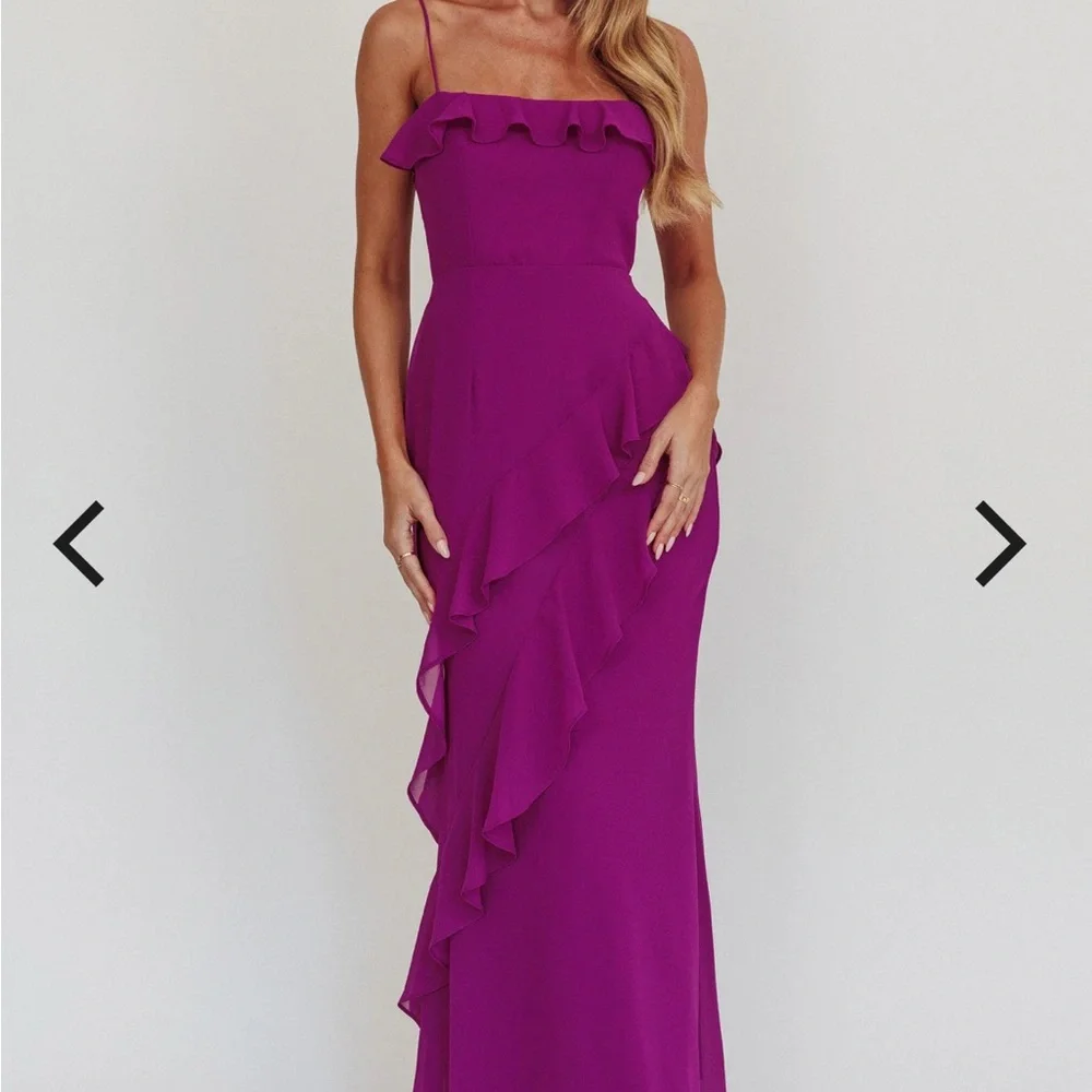 Selfie Leslie Magenta Asymmetrical Dress - Picture 2 of 6